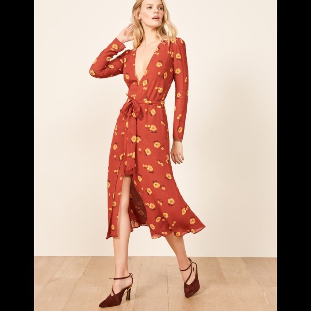 Reformation Hailey Dress Joy Floral Print Small